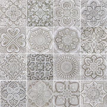 Spanish tile #1, Large beige and white handmade tile mixed tiles