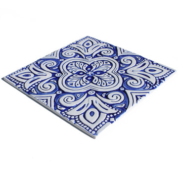 Large blue and white tile - Spanish tile