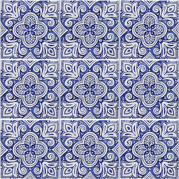 Large blue and white tile - Spanish tile pattern
