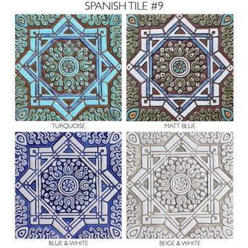 Large blue and white Spanish tile colour options