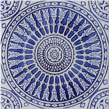 Large blue and white Spanish tile