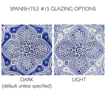 Large blue and white Spanish tile glaze options