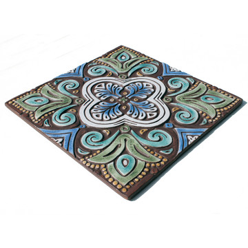 Large Spanish tile, Handmade ceramic tile by Gvega ceramica