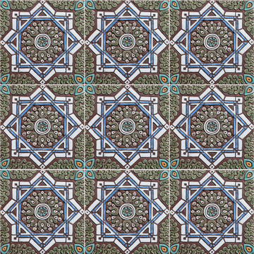 Large Spanish tile pattern, Handmade ceramic tile by Gvega ceramica