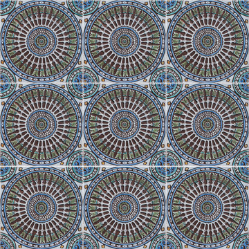 Large Spanish tile pattern, Handmade ceramic tile by Gvega ceramica