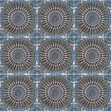 Large Spanish tile pattern, Handmade ceramic tile by Gvega ceramica