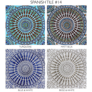 Spanish Tile #14 Matt blue [30cm/11.8"]