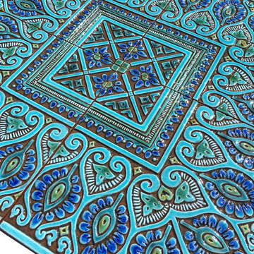 Large tapestry tile wall art - turquoise