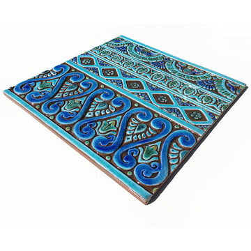Large tapestry tile wall art - turquoise