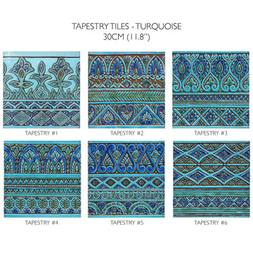 Large tapestry tile wall art - turquoise