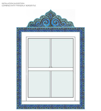 Decorative arch for windows and doorways made from ceramic.