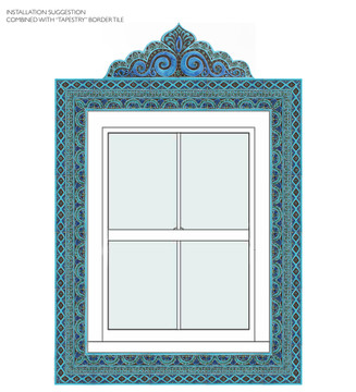 Decorative arch for windows and doorways made from ceramic.