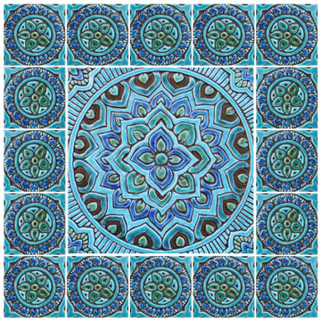 Ceramic tile mural - turquoise - tile art by gvega