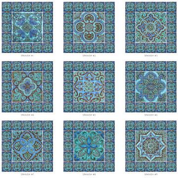 Ceramic tile mural - turquoise - tile art by gvega