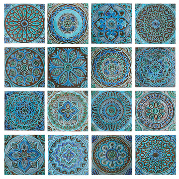 Handmade ceramic tile by gvega - design options 30cm
