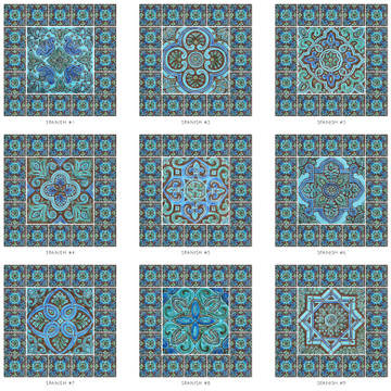 Ceramic tile mural options - turquoise - tile art by gvega