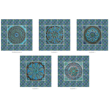 Ceramic tile mural options - turquoise - tile art by gvega