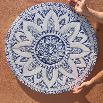 Handmade tile ceramic fountain Suzani #2