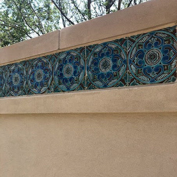Handmade tile turquoise for kitchens bathrooms and outdoor wall art