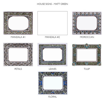 House sign made from ceramic. Address plaque hand painted with custom text. Handmade Spanish tile for house entrance.