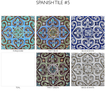 Spanish tile for kitchens, bathrooms and wall art. Beautiful handmade tile carved with relief and hand painted. Glazed in matt green tones.