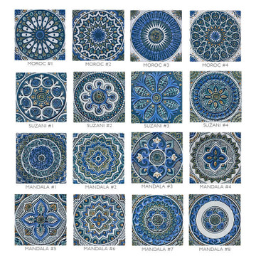 Ceramic tiles for kitchens, bathrooms and wall art. Handmade Spanish tiles.