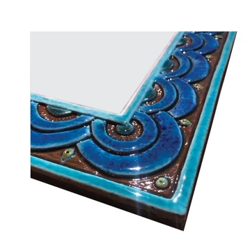 House sign made from ceramic. Address plaque hand painted with custom text. Handmade Spanish tile for house entrance.