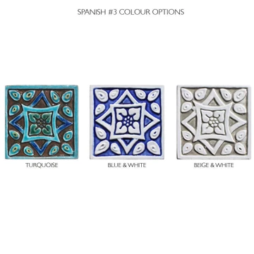 Handmade tile blue white Moroccan#4 [10cm/3.9"]