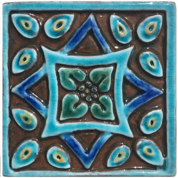 Handmade Tiles Set x16 Turquoise [10cm/3.9"]