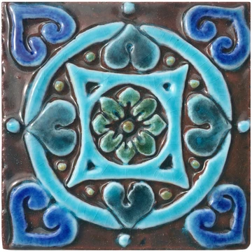 Handmade Tiles Set x16 Turquoise [10cm/3.9"]