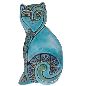 Cat ceramic wall art for kitchens, bathrooms and outdoor wall decor. Our handmade tiles make a beautiful wall art for your home or garden.