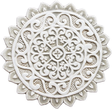 Ceramic wall art - Mandala Cutout - #1 - Beige