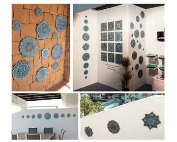 Moroccan ceramic wall art context interior