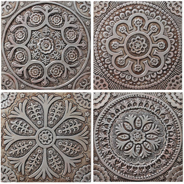 These handmade tiles make wonderful wall decor and outdoor wall art.  Silver tile handmade in Spain.