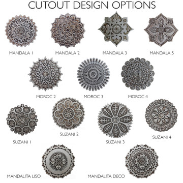 Handmade tile for outdoor wall art.  Decorative circular ceramic tile handmade in Spain