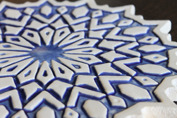 Ceramic wall art SET3 Blue circles Moroccan#2