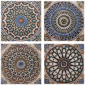 These handmade tiles make wonderful wall hangings and outdoor wall art.  These relief tiles are handmade in Spain and glazed in matt blue and finished in aged effect.