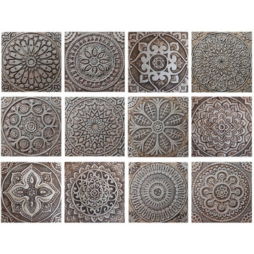 These decorative tiles make wonderful wall hangings and outdoor wall art.  Our silver handmade tiles are carved in relief and handmade in Spain.