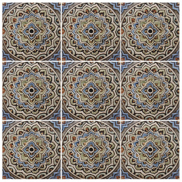 These handmade tiles make outdoor wall art.  Decorative tile handmade in Spain.