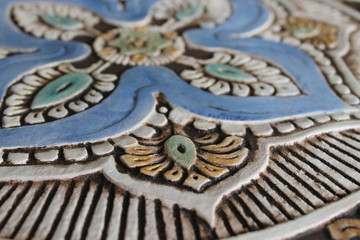 These handmade tiles make outdoor wall art.  Decorative tile handmade in Spain.