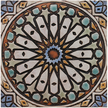 These handmade tiles make outdoor wall art.  Decorative tile handmade in Spain.
