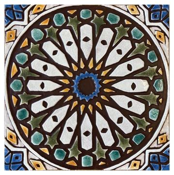 These handmade tiles make outdoor wall art.  Decorative tile handmade in Spain.