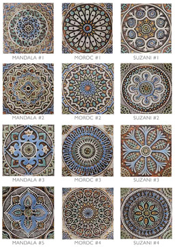 These handmade tiles make outdoor wall art.  Decorative tile handmade in Spain.