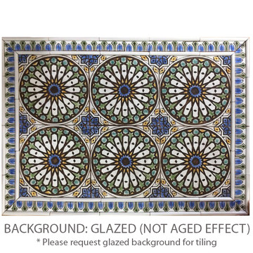 These handmade tiles make outdoor wall art.  Decorative tile handmade in Spain.