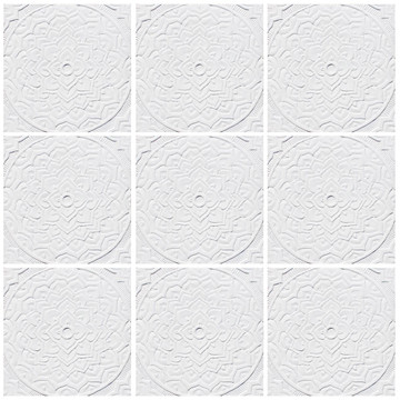 These handmade tiles make wonderful kitchen tiles, bathroom tiles, wall decor and outdoor wall art.  White relief tile handmade in Spain.