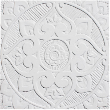 These handmade tiles make wonderful kitchen tiles, bathroom tiles, wall decor and outdoor wall art.  White relief tile handmade in Spain.