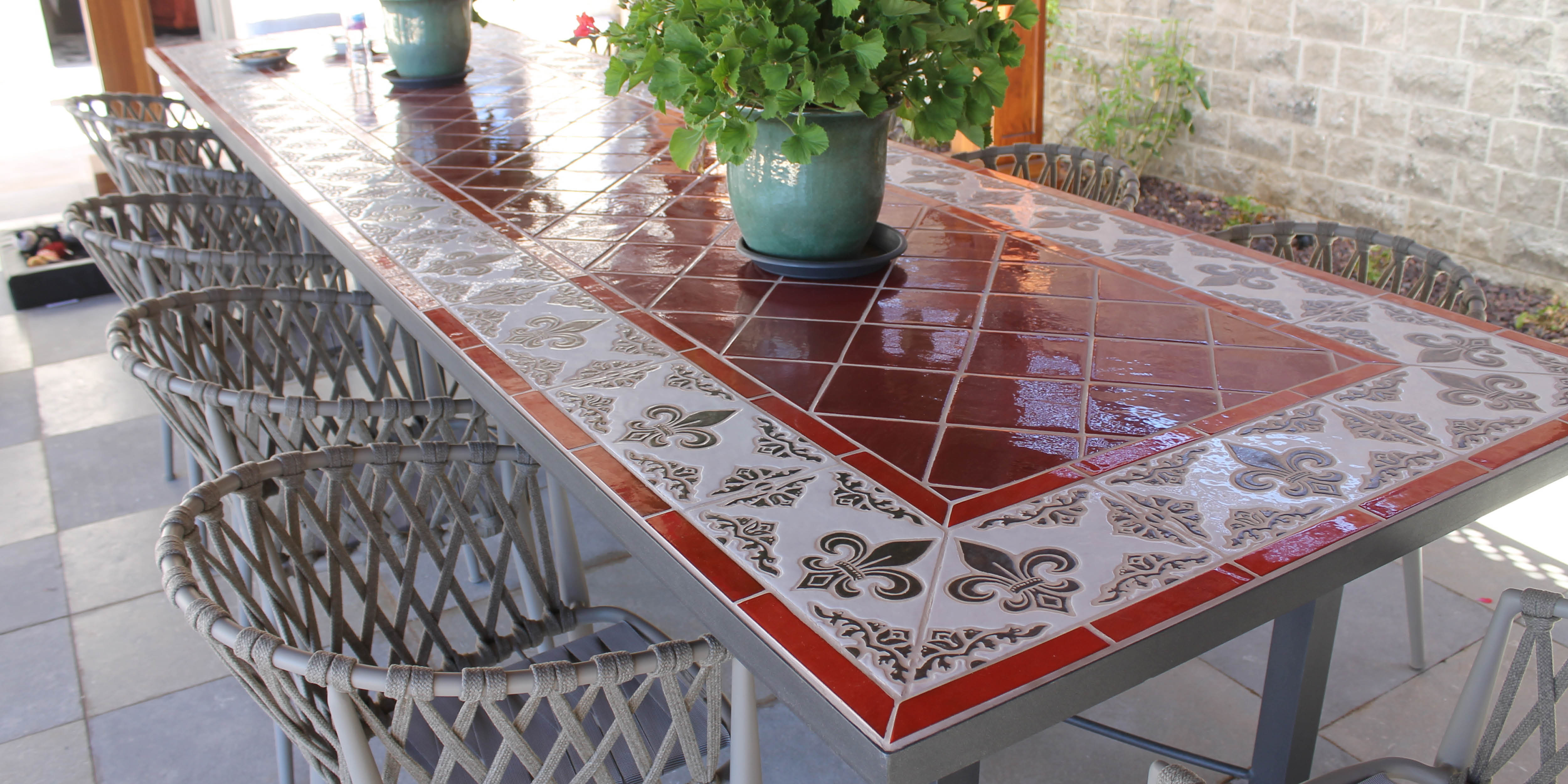 ceramic mosaic tile table