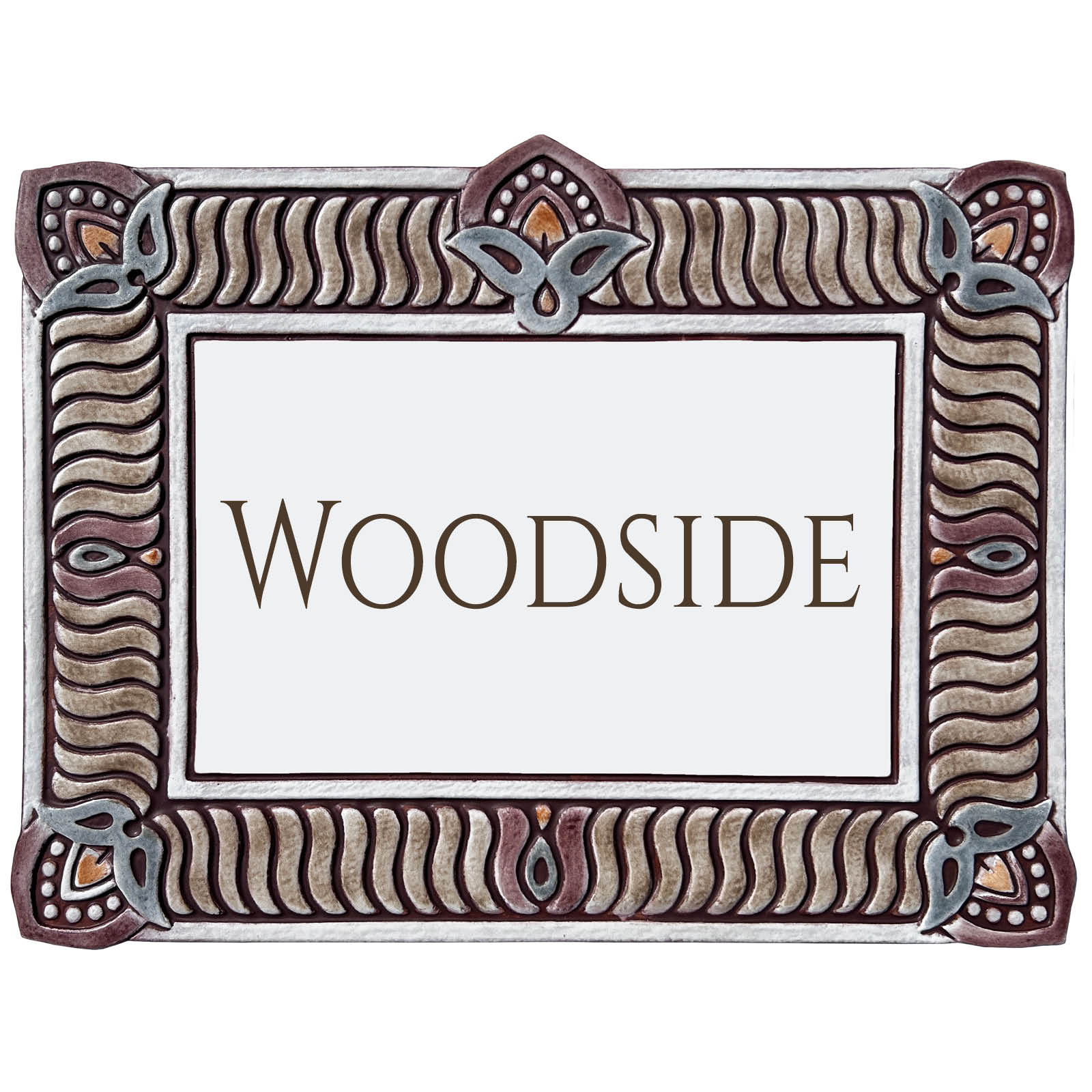 House sign made from ceramic with carved Tulip design. T