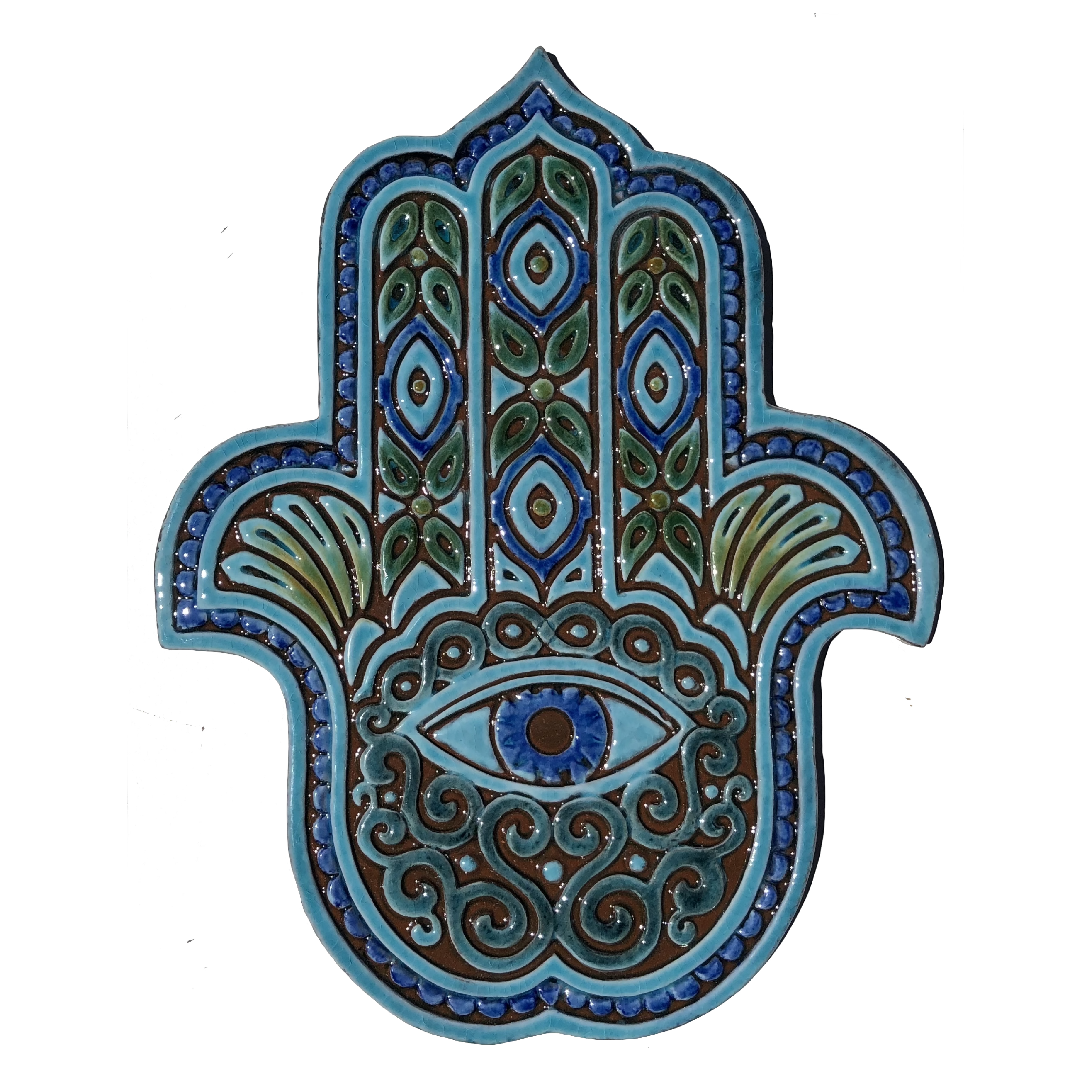 The Hand of Fatima - Hamsa - 25 x 30cm - Turquoise