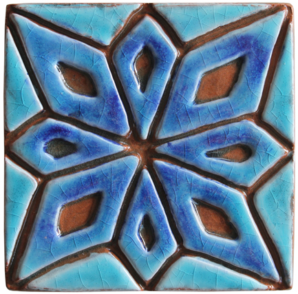 Society6 ケース Cornflower Blue Moroccan Hand Painted Handmade-tile-decorative-